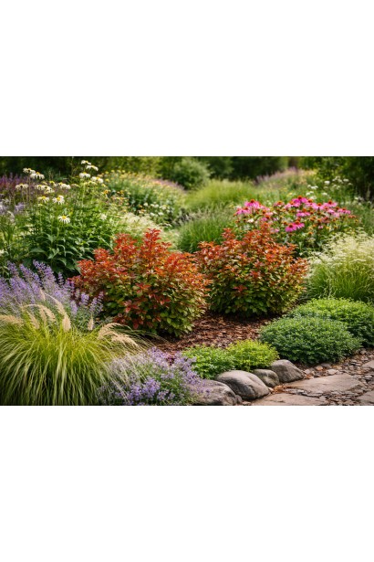 Леукотоє пазушна Керлі Ред в міксбордер